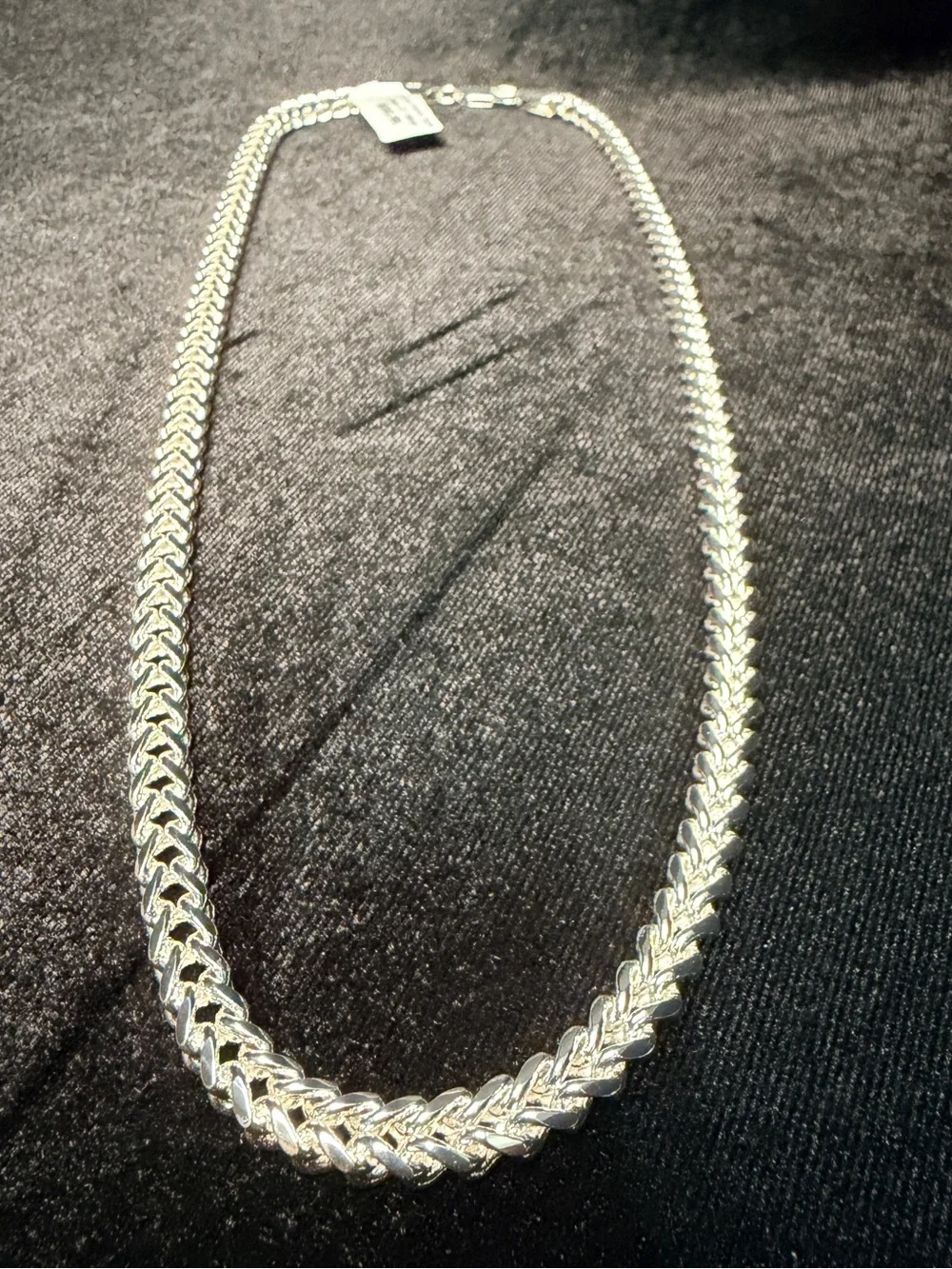 Franco 22in 6.5MM Italy 925 Stamped silver filled necklace 55.2g brand new